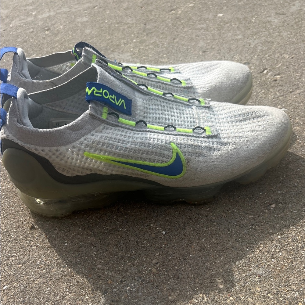 Nike Vapormax Gray and Green Men's Athletic Shoes
